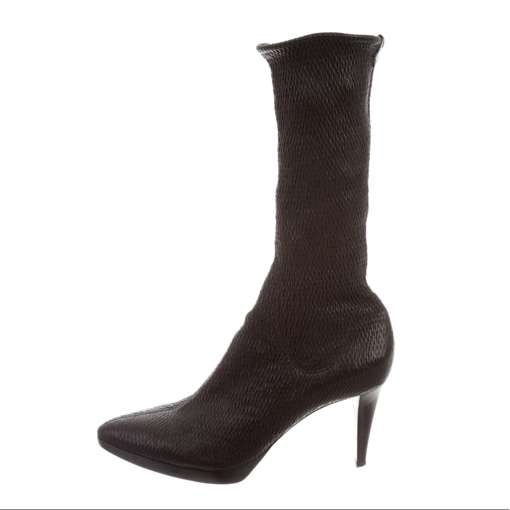$830 Sergio Rossi textured sock booties